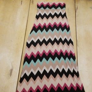 Chevron Maxi Skirt with slits on sides